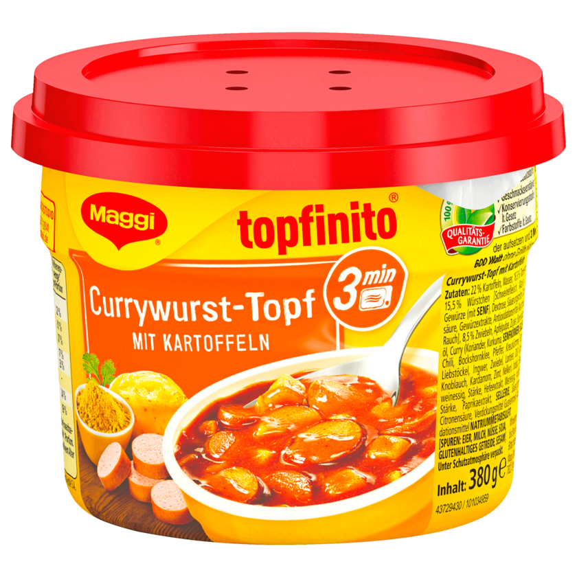 Maggi Topfinito Currywurst-Topf mit Kartoffeln 380g